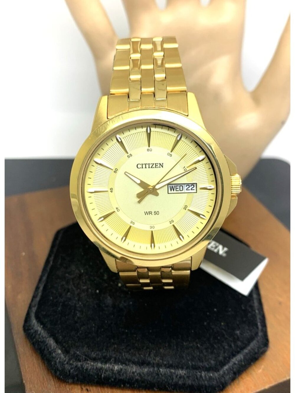 Citizen Men's Watch BF2013-56P Quartz Gold Dial Day Date 41mm Stainless Steel